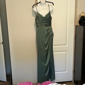 Azazie Sage Green Maxi Dress
